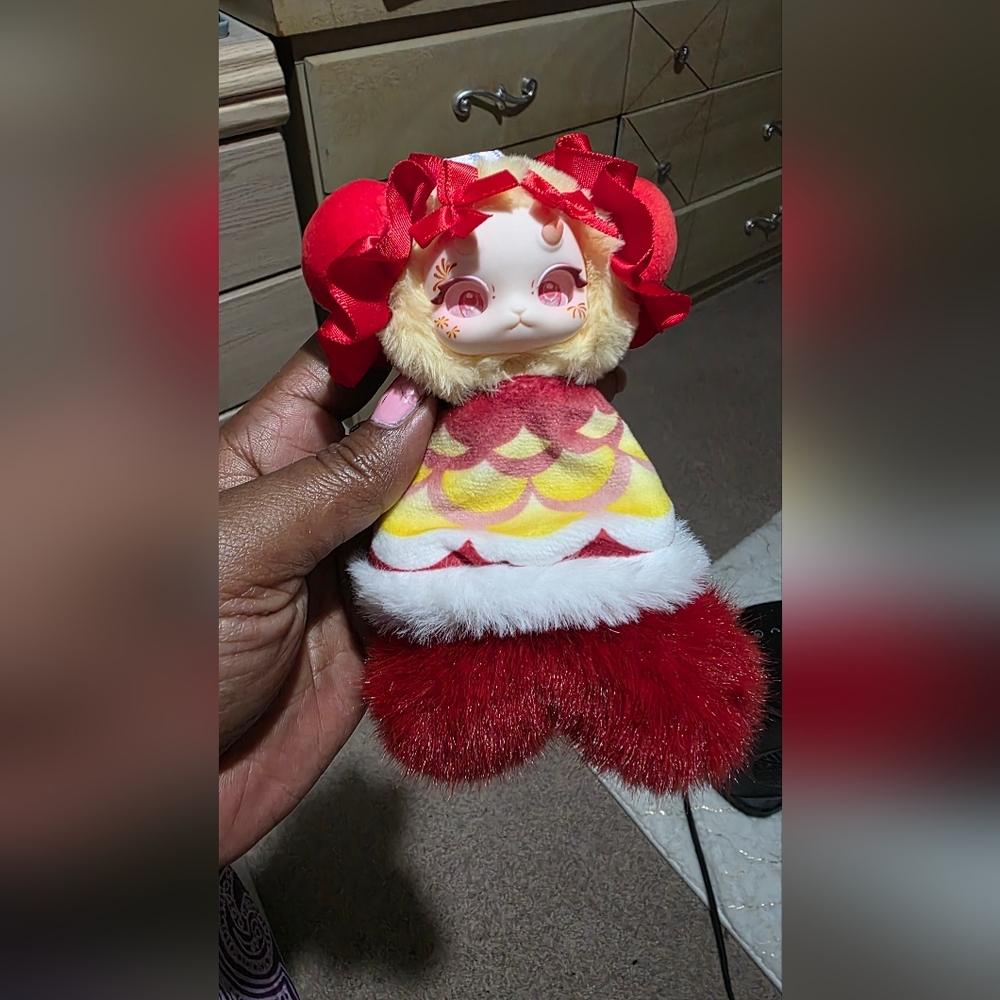 Tutulong Red & Yellow Plush Mermaid Doll for Kids - Decorative Soft Toy, NO BOX.